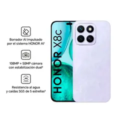 HONOR - Celular X8c 8GB Ram 256GB Color Púrpura