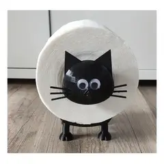 GENERICO - Soporte para Papel Higiénico de Repuesto Modelo Gato 3D
