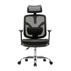 OFIDEAS - Silla Giratoria Ergonómica Presidencial Trim Cromado Negro