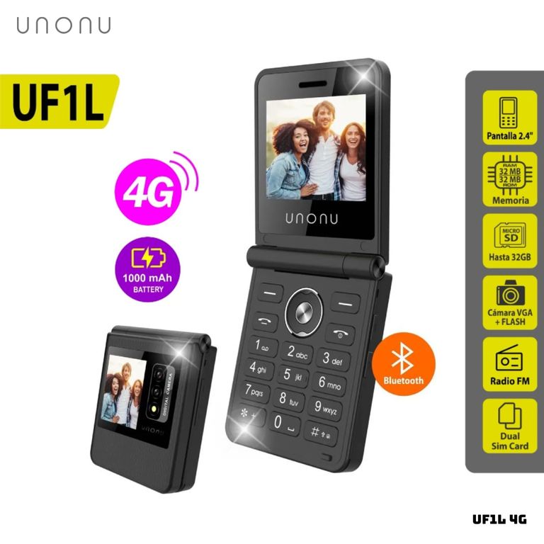 CELULAR BASICO UF1L 4G DUAL SIM - NEGRO
