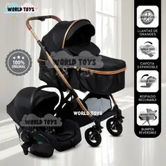 BABY - Coche Cuna Moisés de Lujo «RONDA PRIME» Black