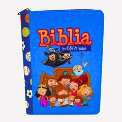 GENERICO - Biblia Para Niños Reina Valera 1960 Tapa Azul con cierre