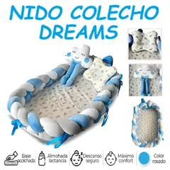 GENERICO - Nuevo Nido Colecho Dreams Almohada de Lactancia- Azul