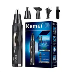 KEMEI - Cortadora Recargable de Vello Nasal 2 en 1 KM-6673