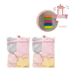 RYBIU IMPORT - Pack6 Envase para Lavar Ropa Delicada Y+Banderitas Adhesivas