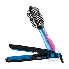 BABYLISS PRO - Combo BabylissPRO Alisadora BNTMB4091TPE y Cepillo Eléctrico de 72mm