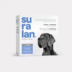 SURALAN - ANTIPULGAS PARA PERROS X-LARGE 40 A 60 KG X 4 TAB