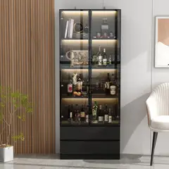R&R MUEBLES - Vitrina Moderna Harutora Negro
