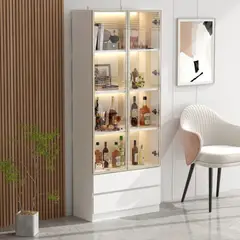R&R MUEBLES - Vitrina Moderna Harutora Blanco
