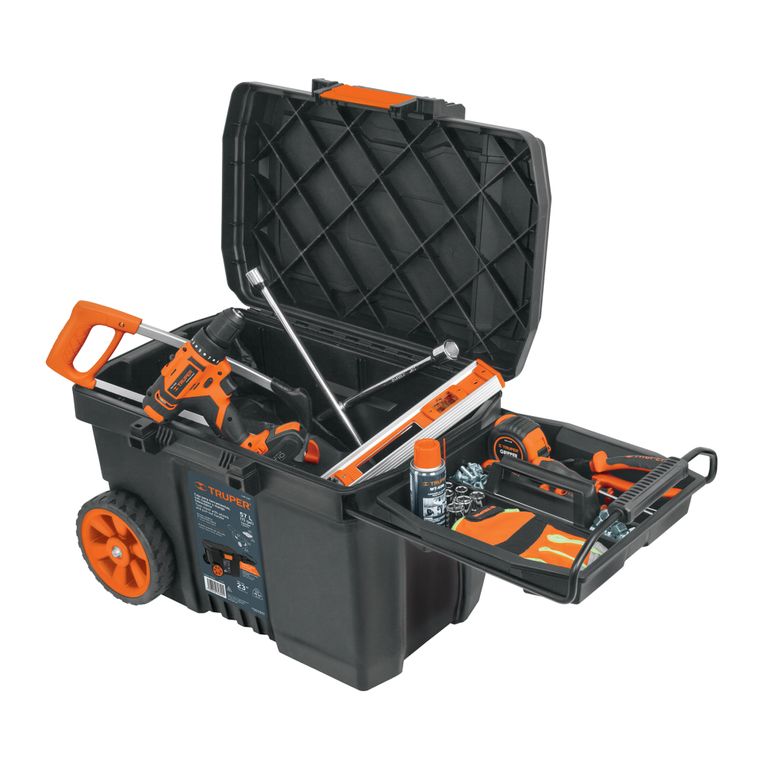 CAJA PARA HERRAMIENTAS 23 CON RUEDAS Y MANGO TELESCÓPICO