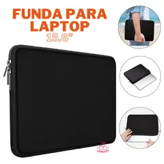 GENERICO - FUNDA PARA LAPTOP MATERIAL NEOPRENO 15.6 PULGADAS CON CIERRE NEGRO