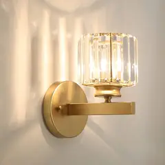HOME NEAT - Lámpara de pared de cristal moderna - Dorado