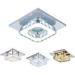 HOME NEAT - Lámpara de Techo Cristal LED Moderna 3 Colores