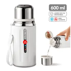 KELLER - Termo de Acero Inoxidable 600 ML Blanco R08