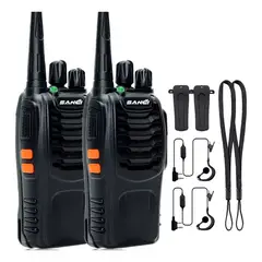 GENERICO - Radio bidireccional compacto con linterna, 5 km de alcance, 16 canales