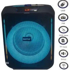 GENERICO - Parlante Con luces y Bluetooth + Micrófono incluye porta celular