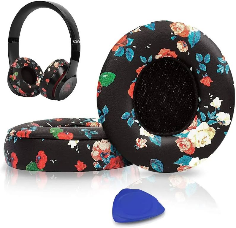 Almohadillas para audífonos Beats Solo 2 y 3 negro floreado