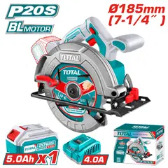 TOTAL TOOLS - SIERRA CIRCULAR 7 1/4" 20V 4800 RPM 185 MM BRUSHLESS 1X5.0AH INDUSTRIAL TOTAL- TSLI18513