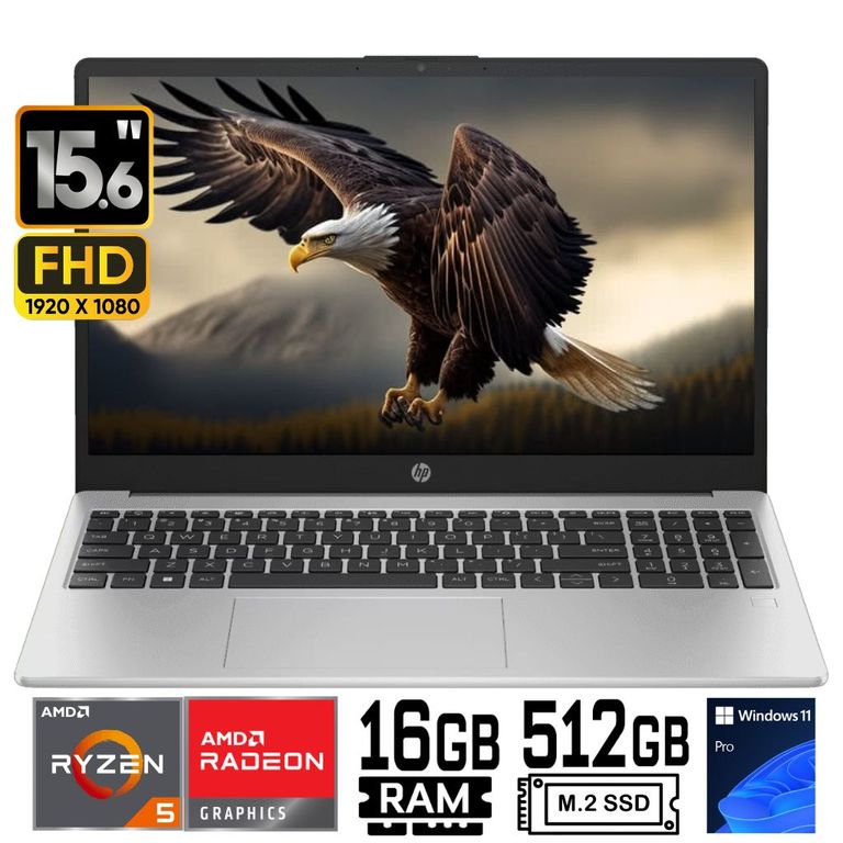 Laptop 255 G10 AMD Ryzen 5 7520U Ram 16Gb. SSD 512Gb 15.6" HD Windows 11