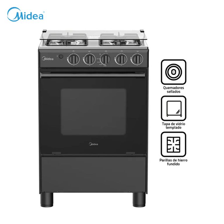 COCINA DE PIE A GAS 4 HORNILLAS NEGRO - MGS24FS2LFABBC-PE