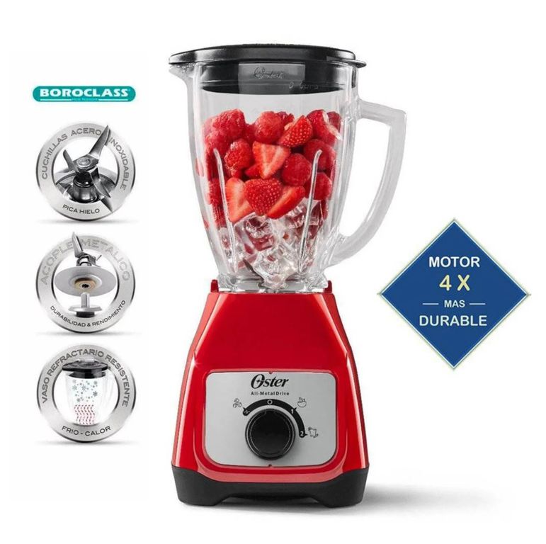 Licuadora BLSTKAGRRD 550 Watts Vaso de Vídrio 1.5 Litros Rojo