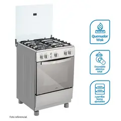 COLDEX - Cocina CX641 PLUS a Gas de Pie 24" 4 Quemadores Inox