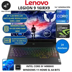 LENOVO - Laptop LEGION 9 16IRX9 INTEL CORE i9-RAM 64 GB SSD 1 TB WINDOWS 11 HOME