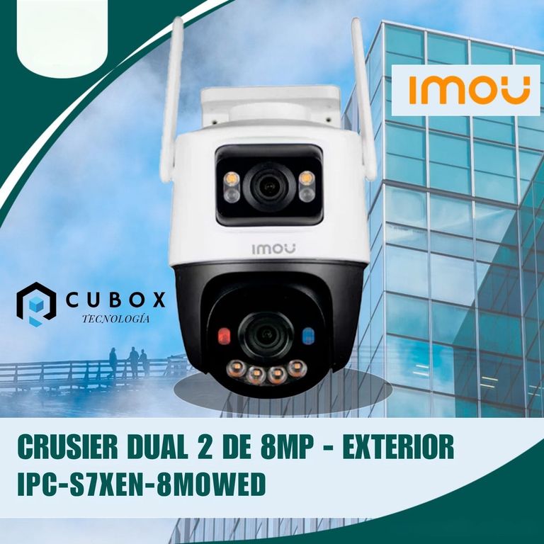 Cámara de seguridad exterior cruiser doble lente 2 de 8mp