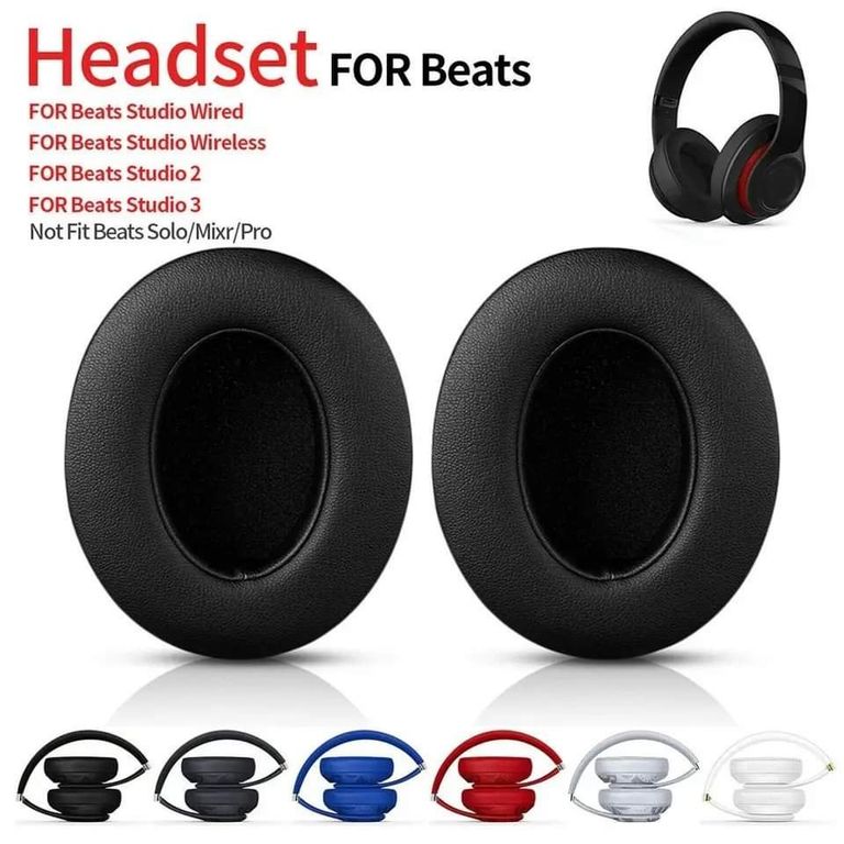 Almohadillas para audífonos Beats Studio 2.0 y 3.0 negro