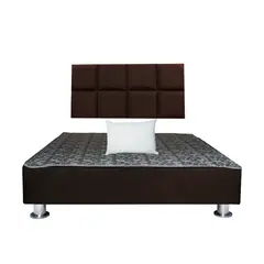 MUEBLES MACRUMO - Cama tapizada Serena + almohada - 1.5 Plz - Color Marrón