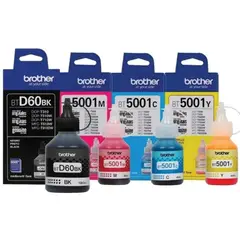BROTHER INTERNATIONAL - Kit de Tinta Brother BTD60 y BT5001 – Cyan, Yellow, Magenta y Negro