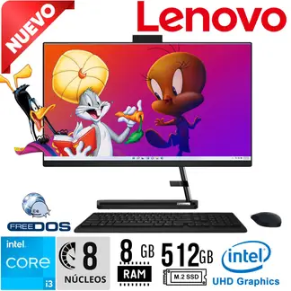LENOVO - All In One 24IAP7 23 8 FHD Core i3 1215U RAM 8GB SSD 512GB FREE DOS