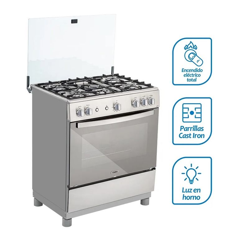 Cocina CX721 PLUS a Gas de Pie 30" 5 Quemadores Inox
