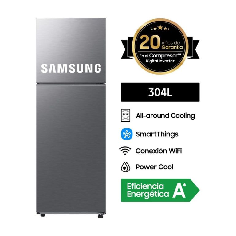 Refrigeradora Top Mount Freezer 304L Silver SDisp RT31DG5120S9PE