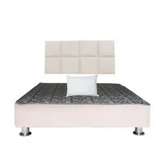 MUEBLES MACRUMO - Cama tapizada Serena + almohada - King 2 tarimas - Color Beige