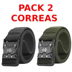 GENERICO - PACK 2 Correa Tactica Ajustable Hombre Liviana Liberacion Rapida