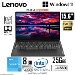 LENOVO - Laptop V15 G2 IJL Intel Celeron N4500 8GB RAM 256GB SSD 15.6" FHD - 82QY00SALM