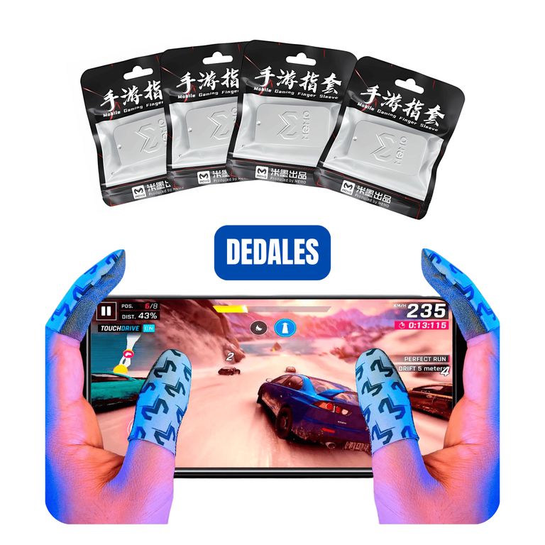 Dedales Gamer Profesionales Fibra Plata 4 Pares FS02
