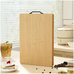 INSPIRA - Tabla de Picar Cocina Bambú con Asa Negra