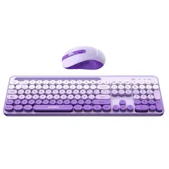 ANTRYX - Kit Teclado y Mouse Inalámbrico WS-970 Púrpura