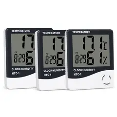 GENERICO - PACK X3 HTC-1 Termómetro Digital Higrómetro Reloj Despertador