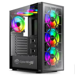 CYBERTEL - Case Gamer OPTIMUS CBX5002 PSU 500W USB3. 0 6FAN ARGB