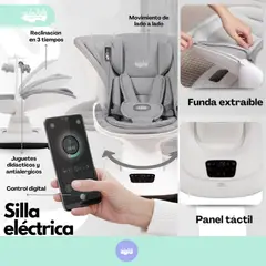 GENERICO - Mecedora eléctrica para bebés Baby CAM SILVER