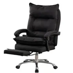 U BUY - Silla Jefe De Oficina Crusec De Tela Con Reposapiés Negro