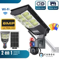 OEM - Cámara doble lente con panel solar y chip 4g + luminaria con zoom óptico 50 metros
