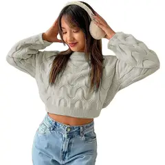 GENERICO - Chompa Mujer Hilo Clasico 359G-23 Color Hueso