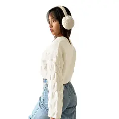 GENERICO - Chompa Mujer Hilo Clasico 359G-23 Color Perla