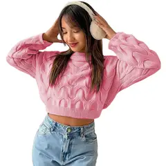 GENERICO - Chompa Mujer Hilo Clasico 359G-23 Color Rosado