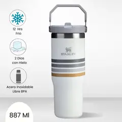 STANLEY - Flip Straw Tumbler Cream Ash Stripe Mesh 887ml