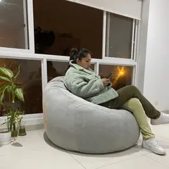 GENERICO - Puff Nube Grande Palmo en tela Cloud Gris